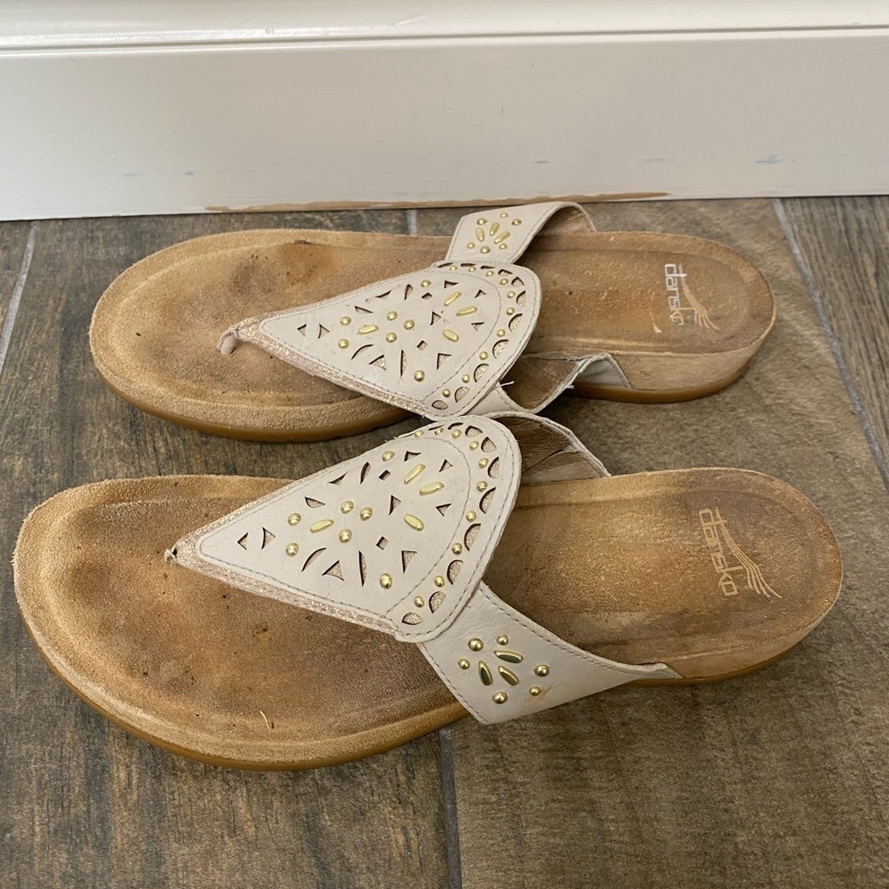 Dansko tan and gold sandals size 41